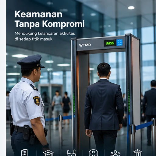 Ilustrasi Walk Through Metal Detector untuk security screening
