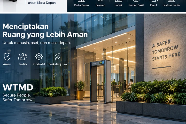 Ilustrasi Walk Through Metal Detector untuk security screening